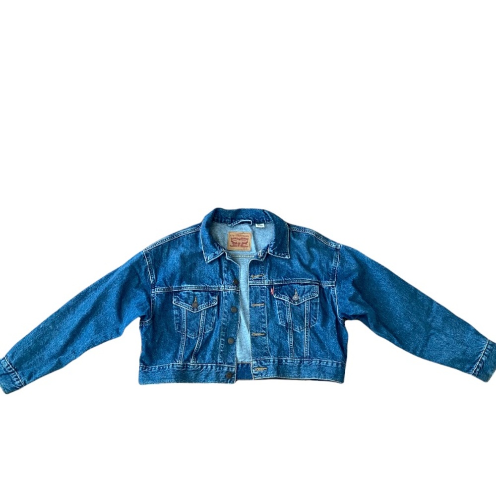 LEVI’S WOMENS CROPPED JEAN JACKET - SIZE LARGE